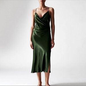 Zara Satin Wrap-style dress